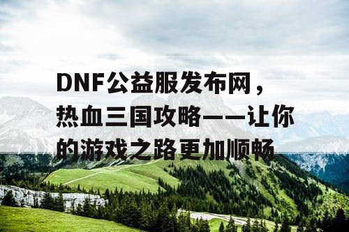 DNF公益服发布网，热血三国攻略——让你的游戏之路更加顺畅