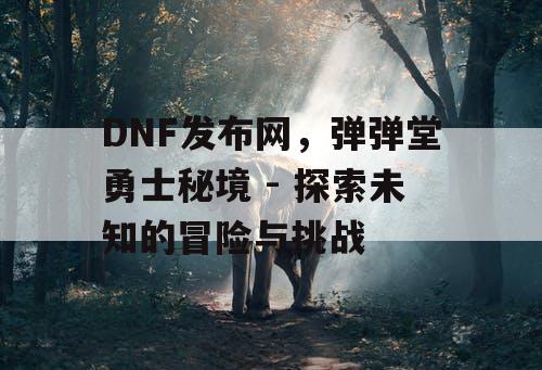 DNF发布网，弹弹堂勇士秘境 - 探索未知的冒险与挑战