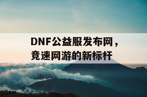 DNF公益服发布网，竞速网游的新标杆