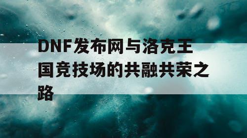 DNF发布网与洛克王国竞技场的共融共荣之路