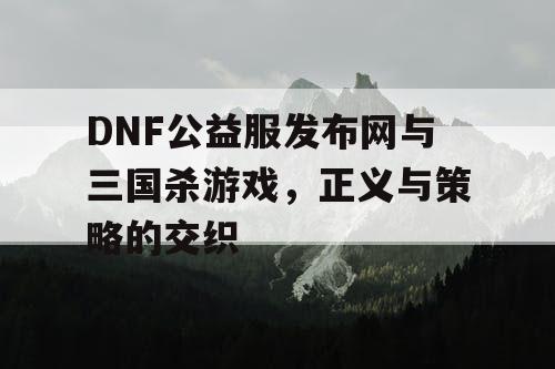 DNF公益服发布网与三国杀游戏，正义与策略的交织